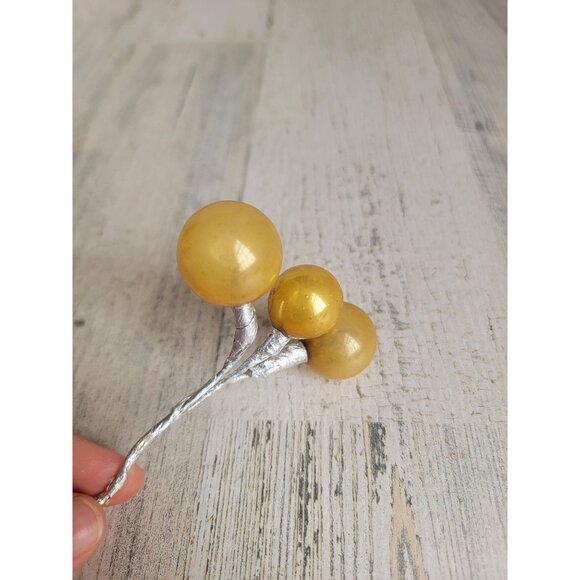 Vintage yellow pick ornament mercury glass Xmas - Picture 3 of 7